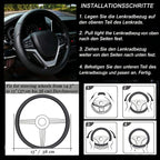 Valleycomfy Microfiber Leather Steering Wheel Cover Universal 15 inch (Black)