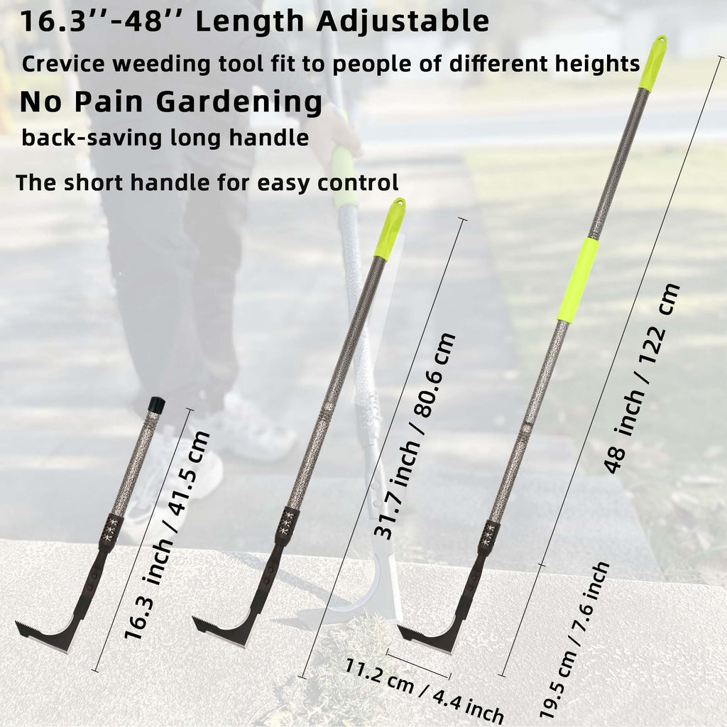 KLDOLLAR Crack Weeder, 48" Long Handle Crevice Weeding Tool with Soft Grip
