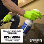 GLOVEWORKS HD Green Nitrile Industrial Disposable Gloves, 8 Mil, Latex-Free, Raised Diamond Texture, Medium, Case of 1000