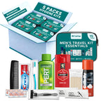 TrekTote Bulk 5 Case Pack of Mens 15 Piece Set Hygiene Kits, Bulk Travel Size Toiletries Kits, Deodorant, Shampoo, Body Wash, Shaving Cream, Razor, Toothbrush, Toothpaste, Comb, Flossers, Swabs