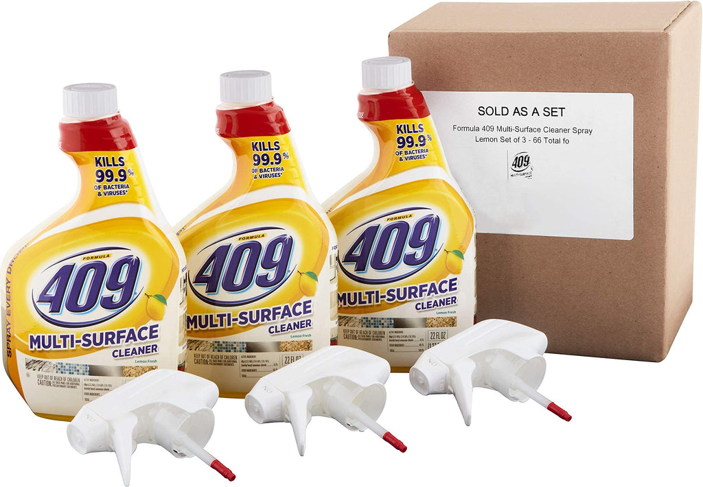 Formula 409 Multi-Surface Spray Cleaner, Lemon Scent, 22 Ounces, Pack of 3