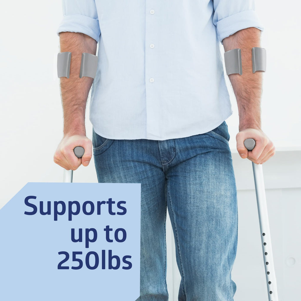 Medline Aluminum Forearm Crutches, Adult, Cuff Size 4", Pack of 2