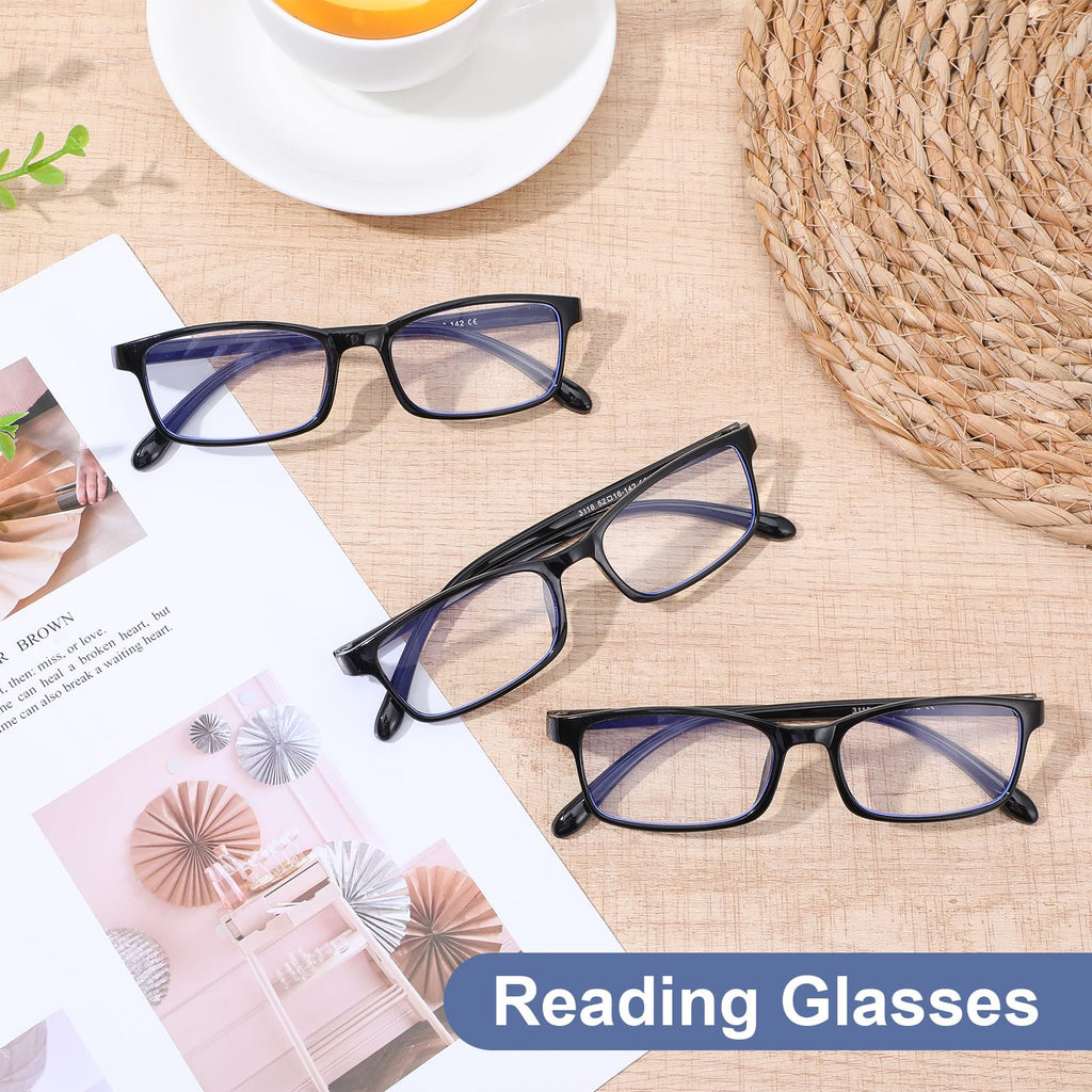 YBEATY 30 Packs Reading Glasses, 1.5x Magnification Adjustable Traditional Black Frames Reading Glasses Eyewear with Comfort Spring Loaded Hinge for Men Women Computer Reader All Day