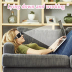 Beiskll Lazy Glasses - Horizontal Reading Prism Glasses, 2 Pack Bed Lie Down Reading & Watching TV Spectacles, Unisex Lightweight Periscope Eyewear（Black+Pink）