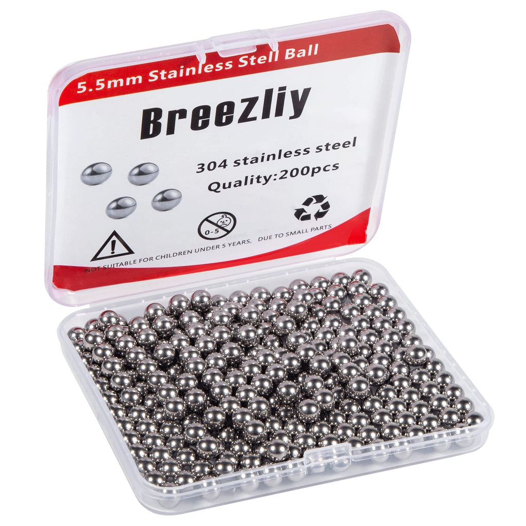 Breezliy 200 pcs Paint Mixing Balls Stainless Steel Mixing Agitator Balls for Mixing Model Paints，5.5mm/ 0.22”。