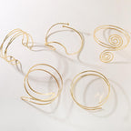 TRWWELL 8PCS Gold Arm Cuff Jewelry for Women Upper Arm Band Cuff Bangle Bracelets Adjustable Minimalist Armband Armlet Set