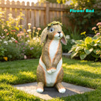 Lonyin Rabbit Garden Statue, Bunny Animal Figurines Indoor Outdoor Statues