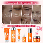 6-Piece Hydrating Skincare Set with Vitamin C & Niacinamide, Face Care Kit Includes Toner, Serum, Cleanser, Moisturizer, Eye Cream & Body Lotion | Valentine’s Day Gift for Women