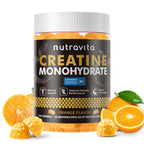 Nutravita Creatine Monohydrate Gummies for Men & Women-5g of Creatine Monohydrate per Serving - Sugar Free,Vegan, Orange Flavor, 120 Count