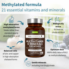 Igennus High Potency Methylated Multivitamin for Women with Gentle Iron, 5-MTHF Folate & Methylcobalamin B12, Pure & Clean, Sustained Release, Active B-Complex & K2 MK-7, Non-GMO, 180 Vegan Tablets
