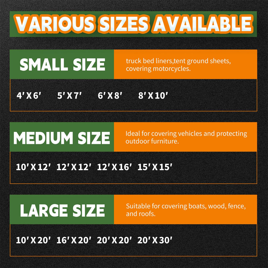 RAINDEWAY Small Tarps 4x6 Waterproof,Tarp Small,9Mil Thick Finished Size,Multipurpose Poly Tarp Cover with Metal Grommets and Reinforced Edges,Green/Black Tarpaulin