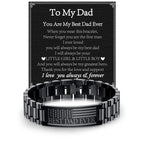 P. BLAKE Fathers Day Gift for Dad from Son Daughter, Stainless Steel Watch Bracelet Birthday Best Dad Ever Presents Jewelry for Daddy Papa Father