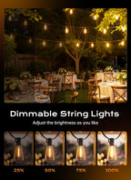 Minetom 100FT Outdoor String Lights with Remote, ST38 Patio Lights Dimmable