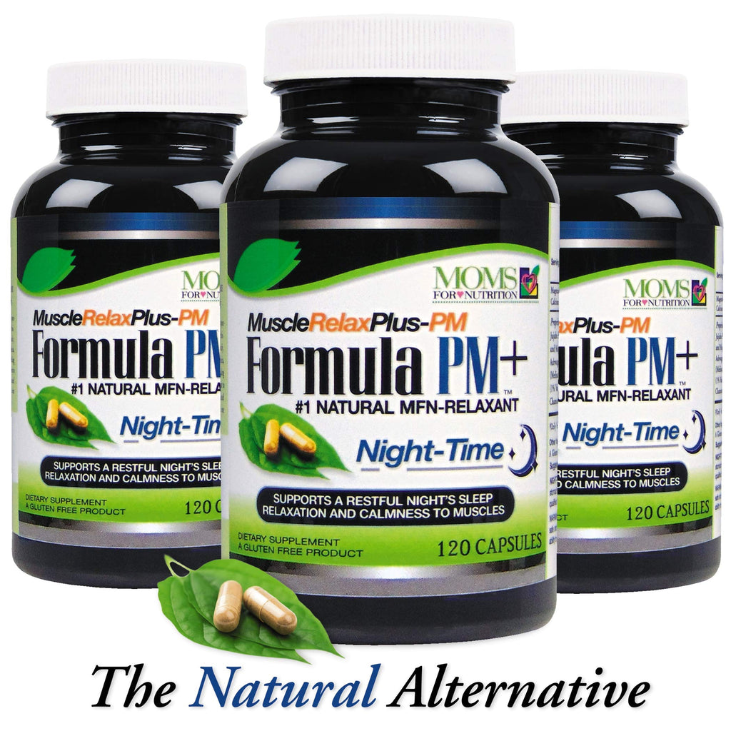 Moms For Nutrition All Natural Muscle Relax Formula PM Plus - Over 1,150 Milligram Support - Night-Time Relaxer - Maximum Strength Natural Relaxant - Capsules (120 Count)