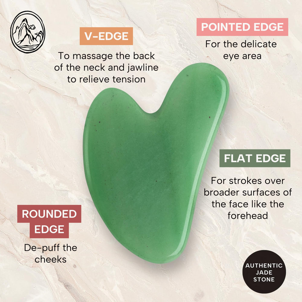 Mount Lai Jade Gua Sha Facial Tool – The Stone of Eternal Youth – 100% Genuine Jade Stone Face Sculpting Tool for Lymphatic Drainage, Puffiness Reduction & Timeless Radiance