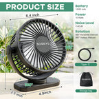 Grow Tent Fan 6”, Magnetic Fan for Greenhouse Plant with Brushless Motor and Hook, 3 Speeds Strong & Quiet Airflow, LED, Timers, 720° Adjustable Airflow Angle for Hydroponics Circulation Cooling