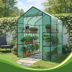 OLIXIS 56"x56"x77" Outdoor Greenhouse, with 2 Tier 8 Plant Shelves