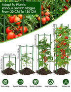 Tomato Cages,6 Pack MQJIAZHI 51.2inch Adjustable - Rust-Proof Tool-Free Trellis for Raised Garden Bed & Climbing Plants