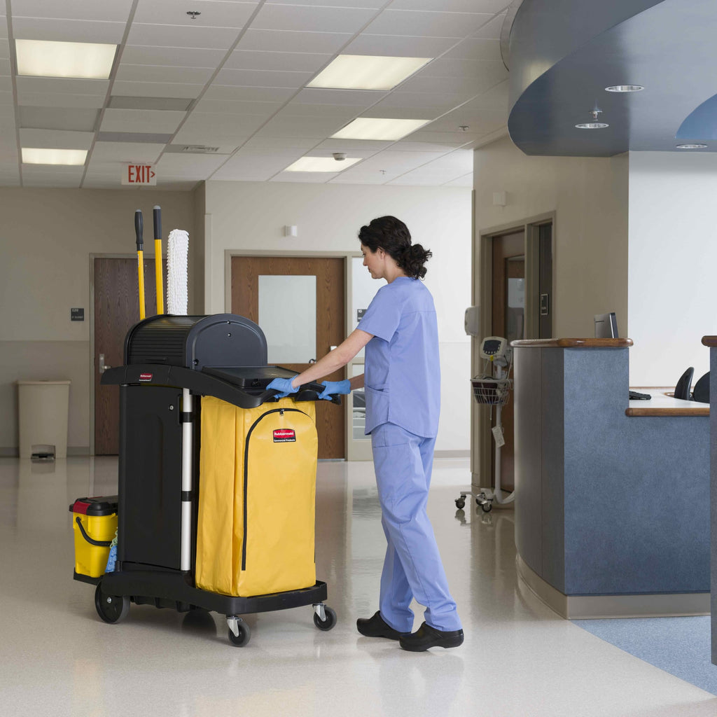 Rubbermaid Commercial High Capacity Vinyl Janitorial Cleaning Cart Bag Waste/Trash/Laundry/Linen Collection for Restraurant/Café/Office/School/Motel/Facility 34 Gallon Yellow
