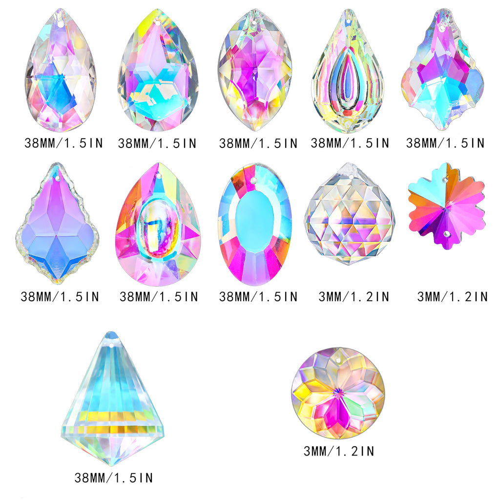 164 Pcs Sun Catchers Kit for Adults, Crystals Chandelier Prism Replacement