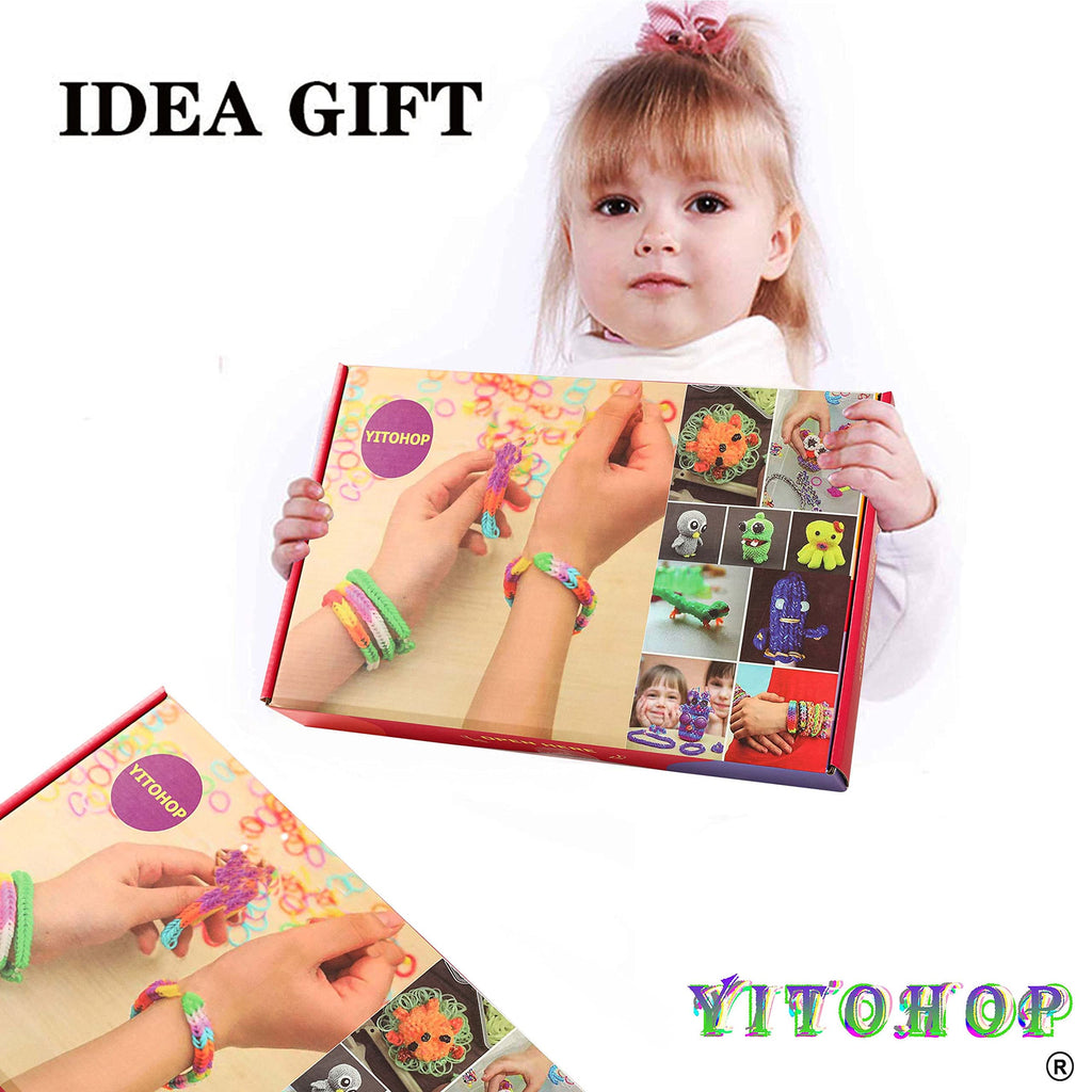 YITOHOP 12080+ Loom Bands Set, Rubber Bands for Bracelet Making Kit, DIY Arts & Crafts Idea, Friendship Bracelet Birthday Gift Kits for Girls Boys Creative Art Crafts
