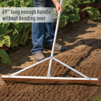 Byhagern Landscape Rake 36'', Aluminum Rakes with Lightweight 69'' Handle, Landscaping Rake Tool for Lawn Care, Beach
