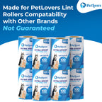 PetLovers Extra Sticky Lint Roller Mega Value Set for Pet Hair Removal, Dog and Cat Lint Remover (8 Pack Refills)