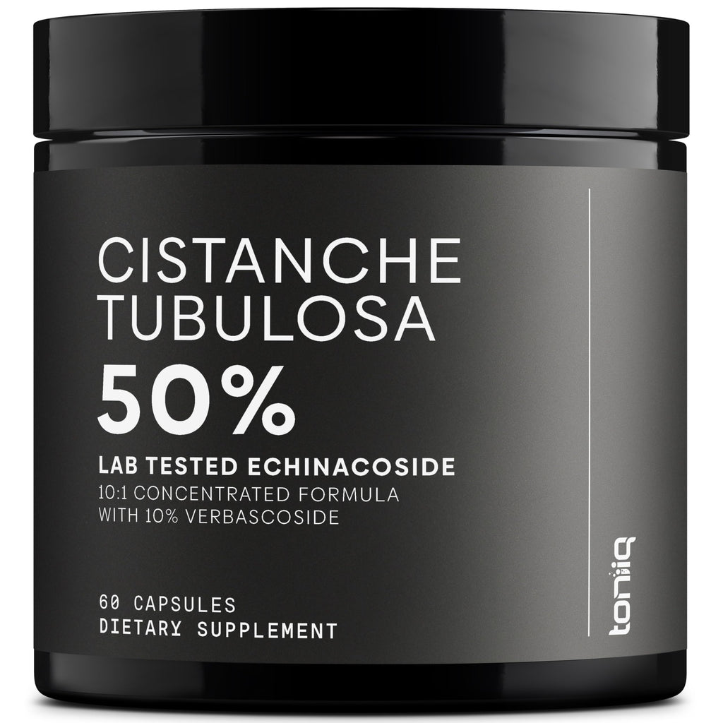Toniiq Cistanche Tubulosa Extract - Ultra High Potency 10:1 Extract with 50% Echinacoside & 10% Verbascoside - Highly Concentrated - Third-Party Lab Tested - 60 Capsules