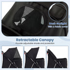 Giantex 3 Wheel Foldable Dog Stroller for Small Dogs Cats, Lightweight Pet Stroller with Lockable Wheels, One-Hand Quick Fold, Mesh Windows, Safety Leash & Storage Basket, Pet Travel Stroller (Black)