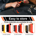 Wire Brush Set, 6 Pcs Professional Wire Brushes for Cleaning Rust
