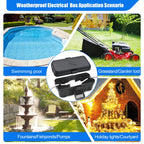 Hrensaw Small Weatherproof Electrical Connection Box(Inner 5.5 x 3 x 2.2inch),Outdoor Electrical Box,Waterproof Extension Cord Covers for Plug, Extension Cables, Holiday Lights,Black