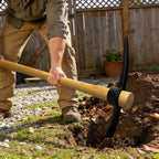 Nohovu Pickaxe with Wood Handle, Heavy Duty Forged Steel Pick Axe for Digging, 36 Inches (406I)