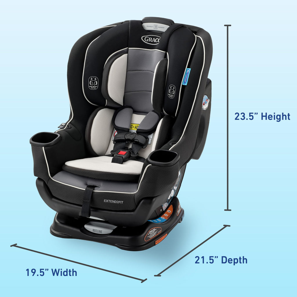 Graco Extend2Fit 2-in-1 Convertible Car Seat, Gotham