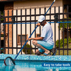 codree 4 Pcs Pool Fence Hooks for Pool Equipment, Black Heavy Duty Fence Hooks for Pool Poles, Slipe-on Fences Hanger for Pools Hose Pools Skimmer, Fit 3/4 Inch to 1-1/4 inch Railing