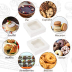 TOMNK 60pcs Cookie Boxes, 8x8x2.5 Inches Bakery Boxes with 2 Style Windows for Chocolate Strawberries, Pie, Pastry, Dessert, Cake, Birthday Party, Mother's Day, Weddings