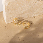 PAVOI 14K Gold Plated 6.5mm Chunky Open Hoop Earring for Women, Yellow Gold