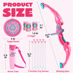 JOYIN Pink Bow and Arrow Set for Girls, LED Light Up Archery Toy Set with 9 Suction Cup Arrows, Target & Arrow Case, Christmas Indoor Outdoor Activity Toy for Kids Girls Ages 3-12