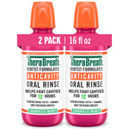 TheraBreath Anticavity Fluoride Oral Rinse Mouthwash, Fights Cavities, Strengthens Enamel and Freshens Breath, Dentist-Formulated, Alcohol-Free, Sparkle Mint Flavor, 16 fl oz, Pack of 2