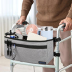 ZHCHG Walker Basket for Seniors, Walker Accessories, Folding Walker Bag with Large Capacity & Never Tipping Over, Best Gift- Gray (Not Fit Rollator Walkers)