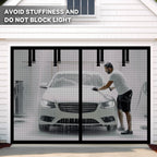 Magnetic Garage Door Screen for 1 Car 9x7 ft Single Garage Door Mesh Screen Curtain Cover Kit with Hook and Loop, Black