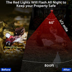 Kittmip Solar Control Light Nocturnal Animal Repeller Outdoor Deterrent Devices Light Sensor Animal Repellent for Skunk Deer Coyote Fox Raccoon Cat Garden Yard Farm Chicken Coop (12, Black)