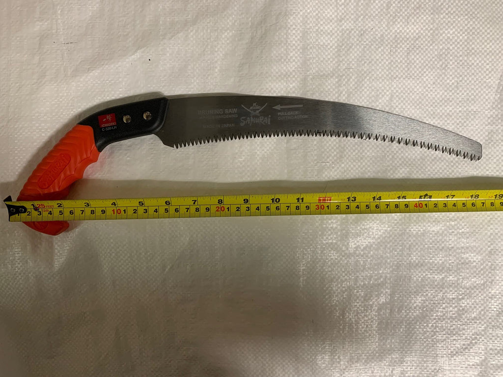 Kanzawa Samurai Ichigeki Pruning Saw 330mm C-330-LH with Ergo Grip (Orange) w/sheath Made in Japan