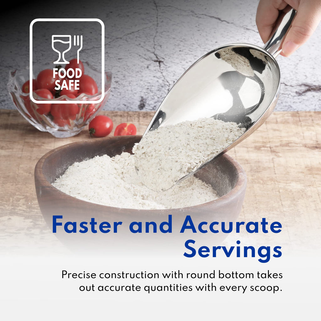 New Star Foodservice Restaurant Grade Stainless Steel Bar Ice Flour Utility Scoop, 12-Ounce
