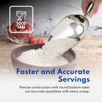 New Star Foodservice Restaurant Grade Stainless Steel Bar Ice Flour Utility Scoop, 12-Ounce