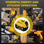 2 Pack 12000mAh Replacement for Dewalt 20V MAX Battery Lithium and DCB102 Charger Combo Compatible with Dewalt 20V Battery Lithium DCB207 DCB206 DCB204 DCB200 DCB201 DCB203 Series Power Tool(Yellow)