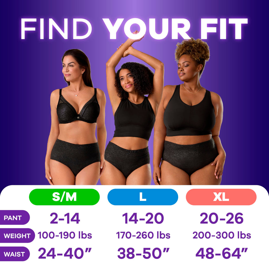 Always Discreet Adult Incontinence Overnight Underwear for Women, Small/Medium, Up to 100% Bladder Leak Protection, 48 Count (3 Packs of 16)