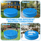 8FT Round Inflatable Above Ground Pool Cover, Round Pool Cover with Drawstring Design for Easy Installation,Solar Covers for Outdoor Inflatable Swimming Pools,Prevent Leaves, Debris and Dust