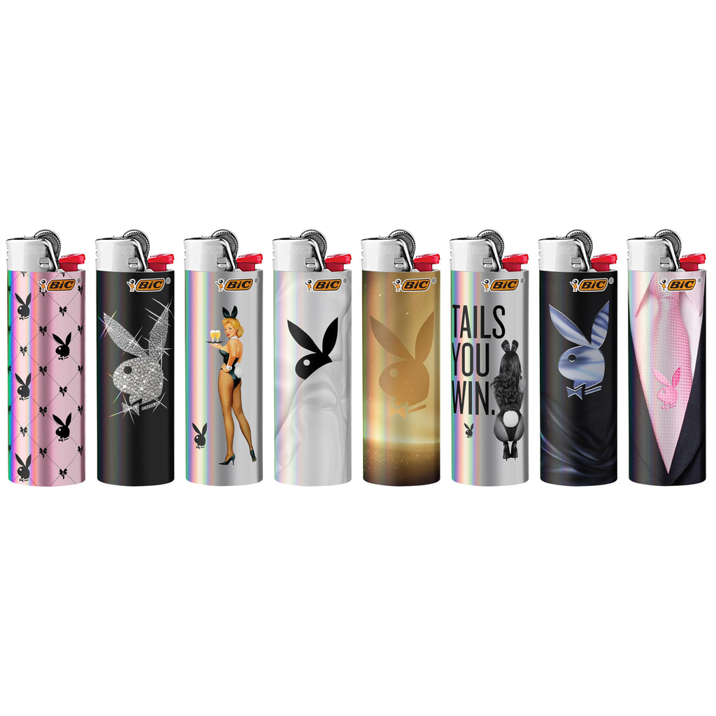 BIC Pocket Lighter, Special Edition Playboy (Holographic) Collection, Assorted Unique Lighter Designs, 8 Count Pack of Lighters