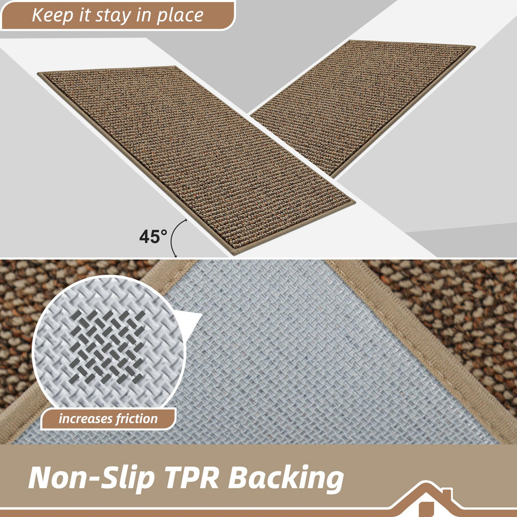 BEQHAUSE Dirt Trapper Door Mat 20" x 32", Non-Slip Washable Doormats, Beige