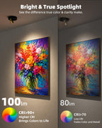 EZVALO Spotlight Indoor with Remote, 4000mAh Rechargeable Plant Spot Lights Indoor, Wireless Mini Uplights with Dimmable & 3-CCT, Timer, Accent Lighting for Pictures, Artwork, Displays (2-Pack)